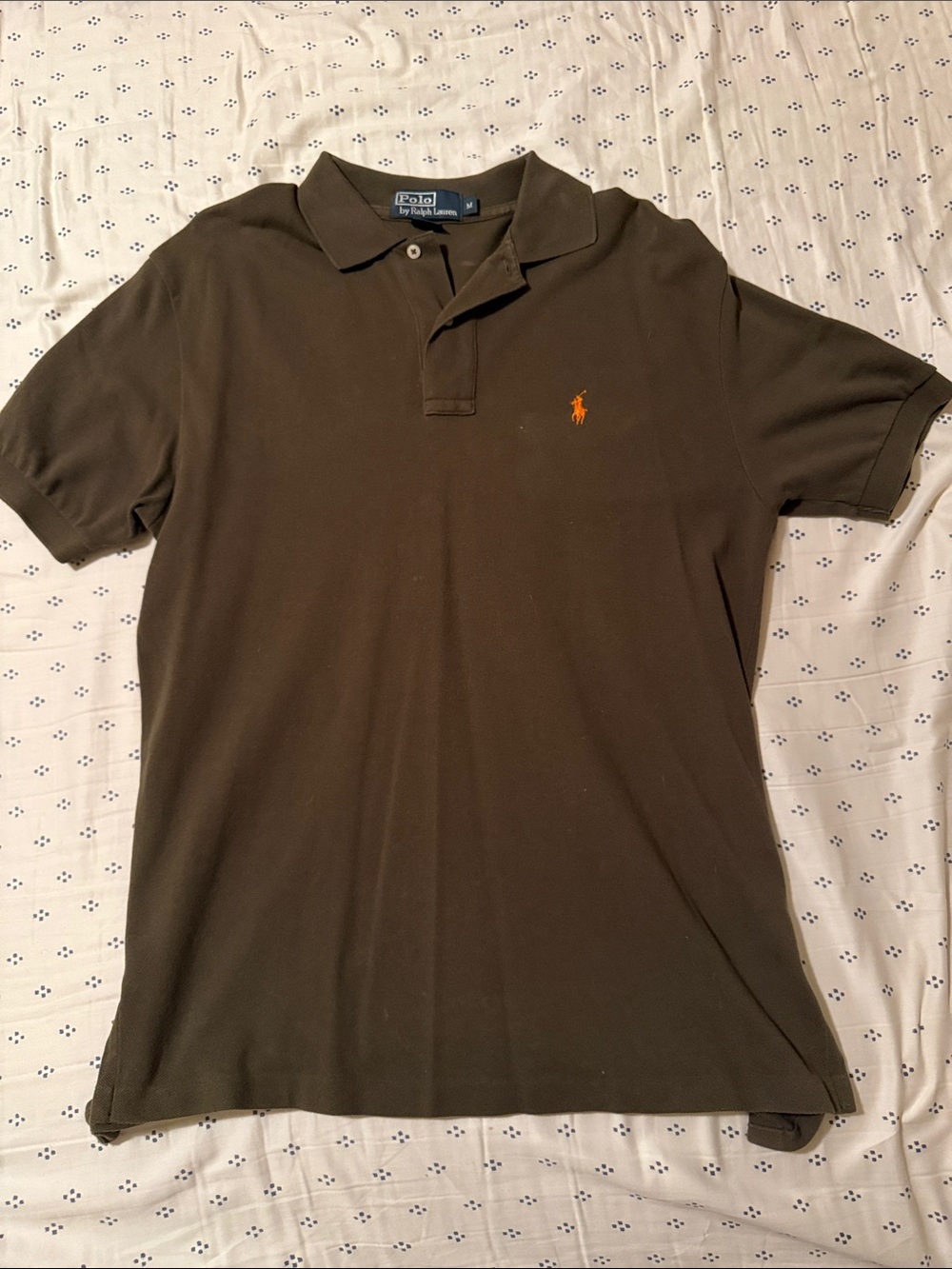 Polo by Ralph Lauren Olive Short Sleeve Polo with Orange Pony